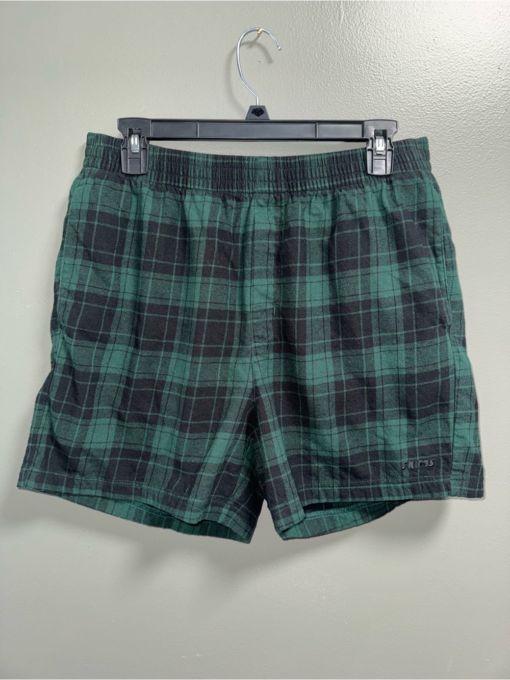 SKIMS Men’s Plaid Flannel Sleep Lounge Shorts Elastic Waist Size M